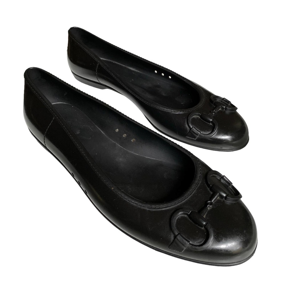 GUCCI Black Jelly Horsebit FLats size size 9